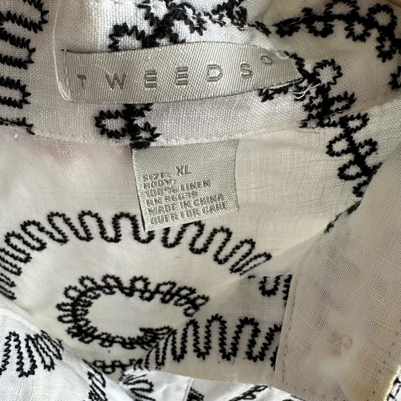 Vintage white and black button up blouse - Picture 4 of 5